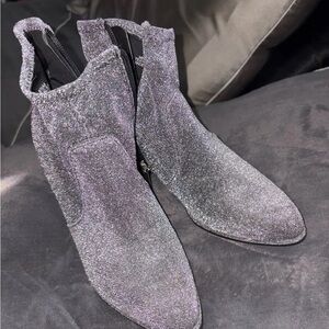 Marc Fisher Silver Ankle Booties